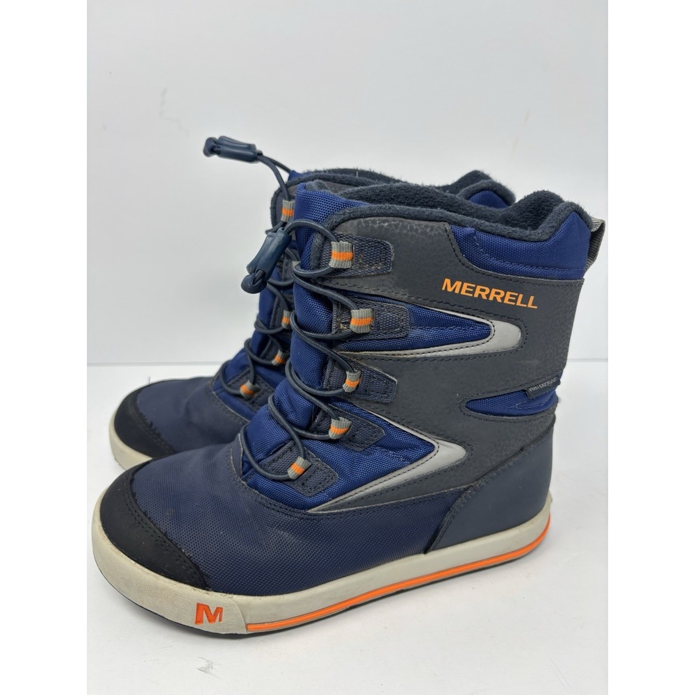 Merrell Snow Boots Boys Size 2.0M Blue Waterproof Insulated Winter